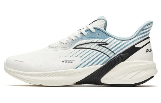 Anta DuCi4 Cushioning, Wear Resistant Low top Training Running Shoes Men's White Green Leather Upper