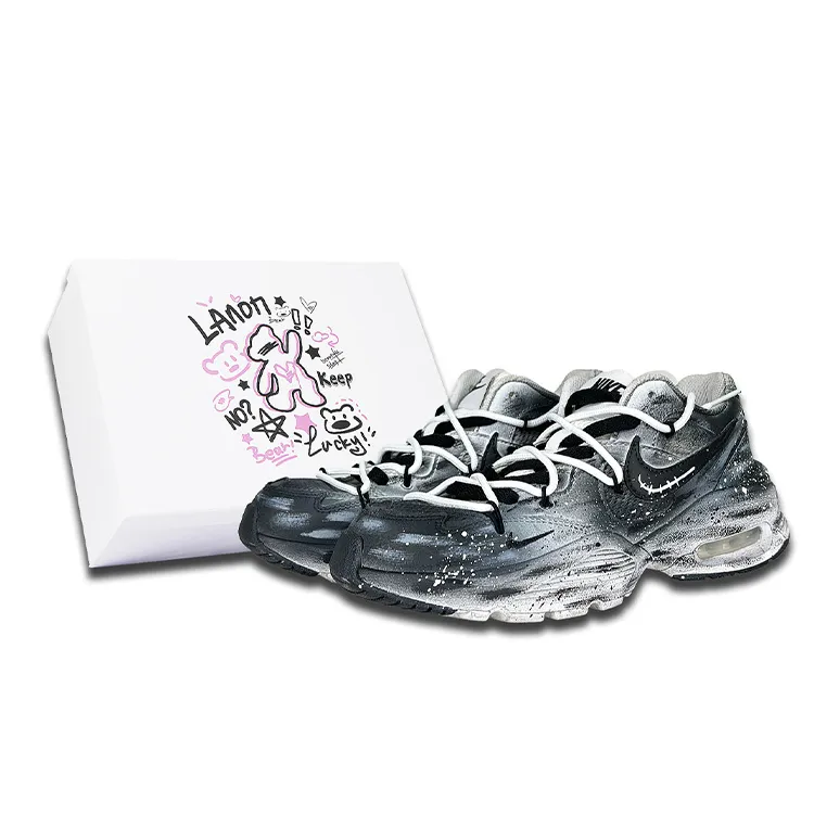 Nike Air Max Fusion Cushioning Slip Resistant Abrasion Resistant Low top Running Shoes Women's Black White