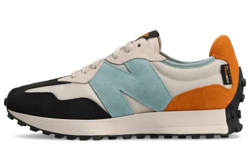 New Balance NB 327 retro low-top casual running shoes for men and women, gray, blue and black stitching