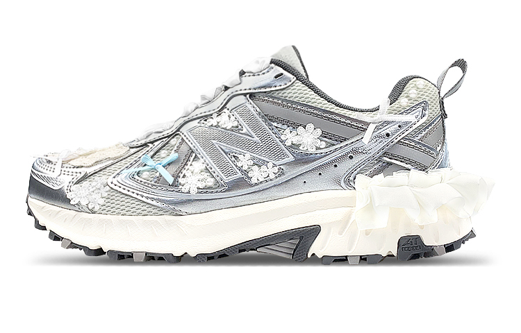 New Balance NB 410 Cushioning, Wear Resistant Low top Casual Running Shoes Unisex White Gray Silver