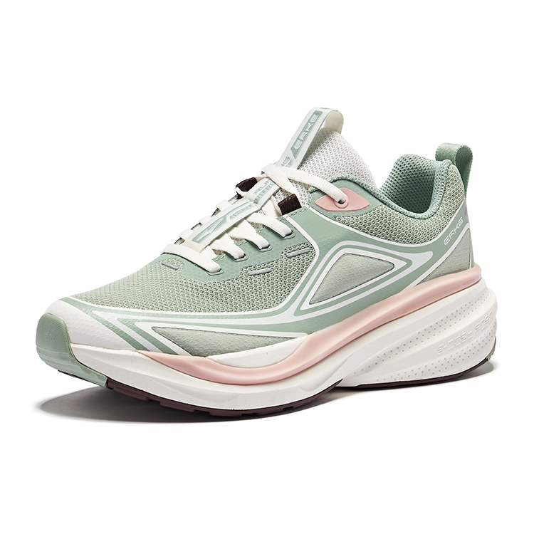 Erke Vertical Collection Slip Resistant And Breathable Support Low top Running Shoes Women’s Green White