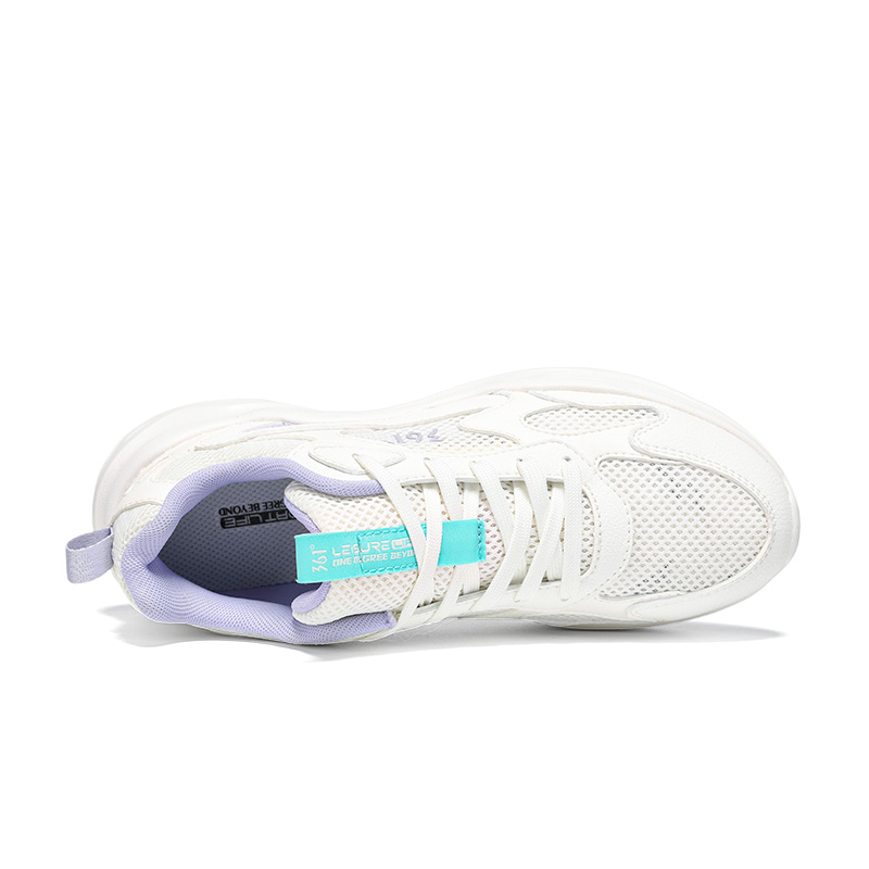 361° Cushioning Lightweight Abrasion Resistant Low top Casual Running Shoes Women’s White Purple