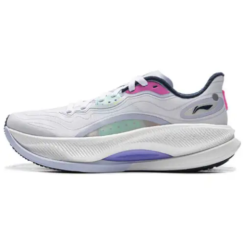 Li Ning Yueying 4 PRO Slip Resistant Cushioning Rebound Low top Casual Running Shoes Men's White Purple