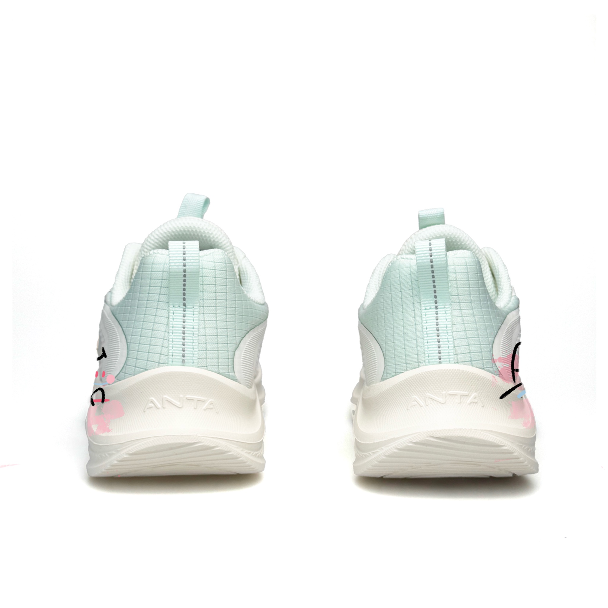 Anta Wander Slip Resistant And Abrasion Resistant Coverage Low top Casual Running Shoes Women’s White Pink