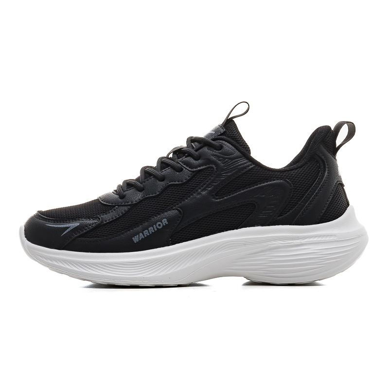 Warrior Low top Casual Sprint Running Shoes Unisex Black White