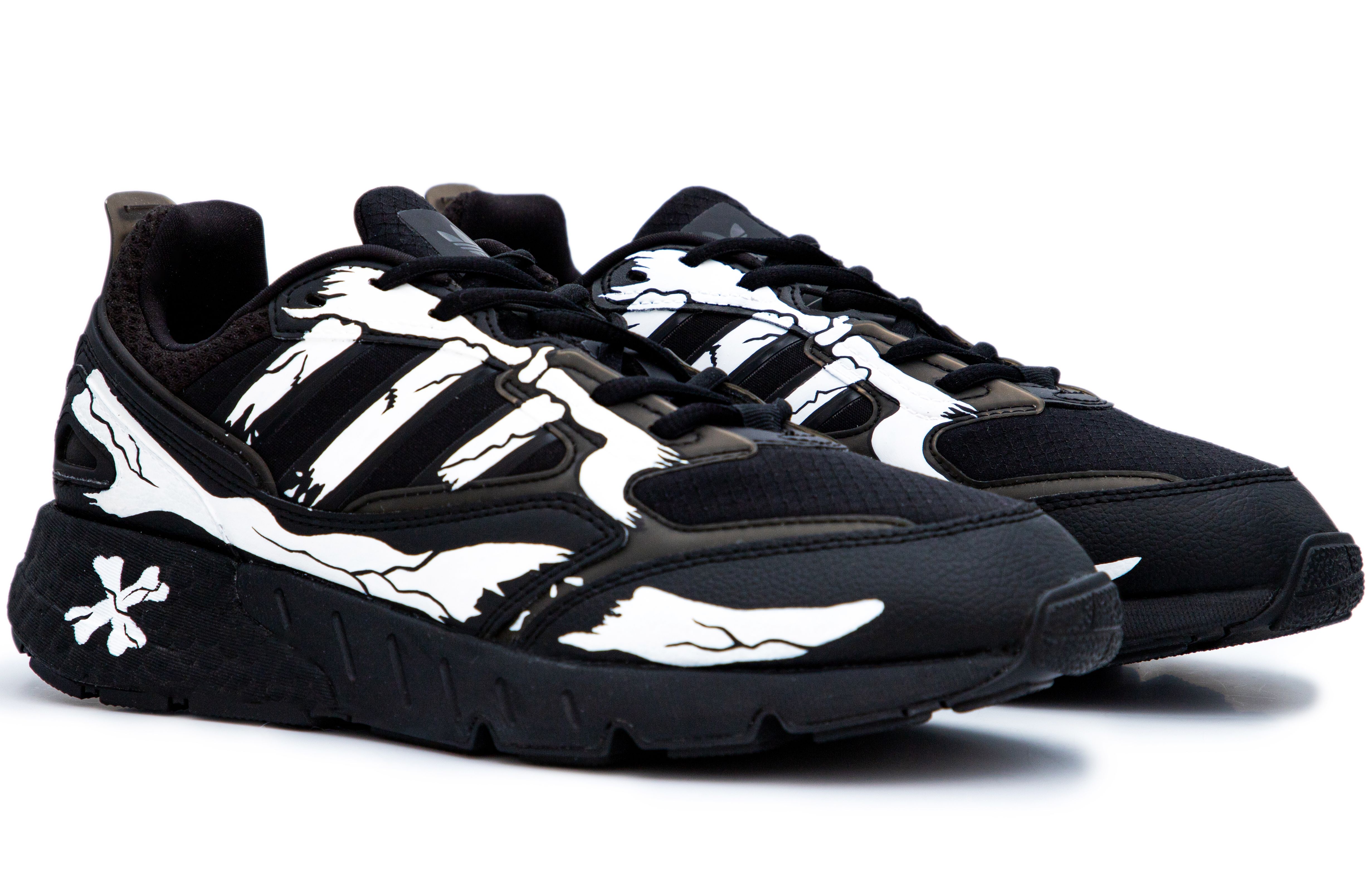 Adidas Originals ZX 1K Boost 2.0 Breathable And Lightweight Low top Mesh Fabric Running Shoes Men’s Black White