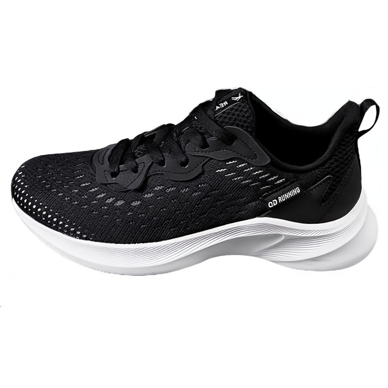 QIAODAN Comfortable Cushioning, Wear Resistant Low top Running Shoes Men’s Black White