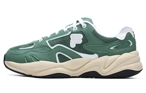 FILA FUSION Flash Textile, Synthetic Leather Low top Running Shoes Women's Green White