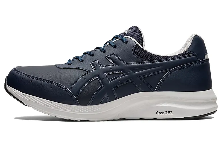 Asics Gel Fun Walker 414 4E Width Textile, Leather Low top Running Shoes Men's Dark Blue