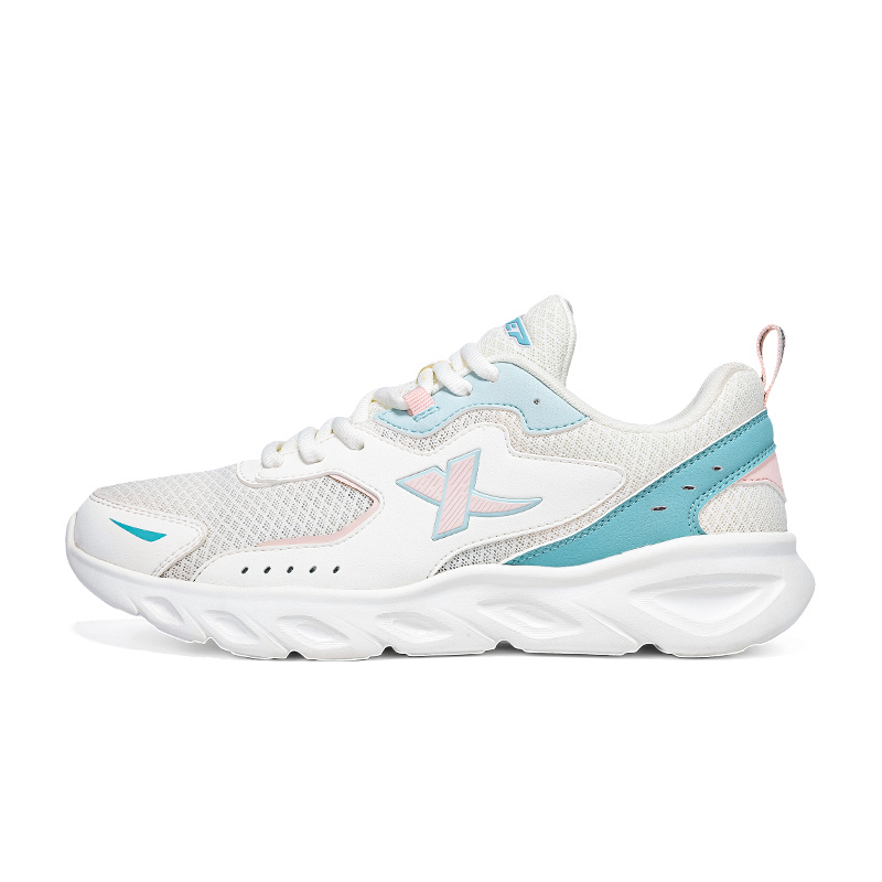 XTEP Cushioning Lightweight Slip Resistant Low top Casual Running Shoes Women’s White Gray Blue