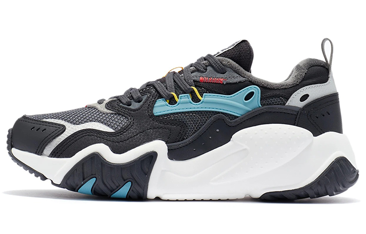 Li Ning Cat Paw Lite Cushioning Slip Resistant Abrasion Resistant Low top Running Shoes Men's Black White Blue