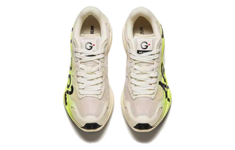 Anta Cushioning, Wear Resistant Low top Running Shoes Men’s Beige Green Black