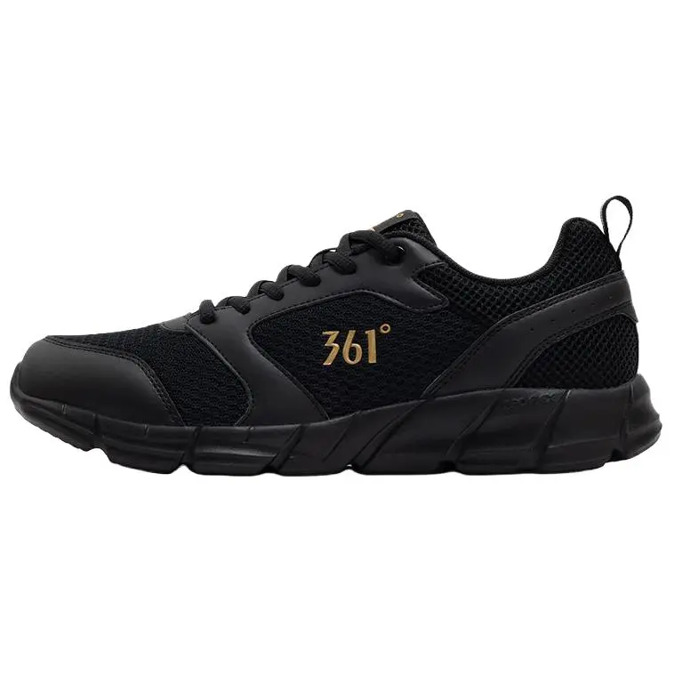 361° Low top Casual Training Long Distance Running Shoes Men's Black Gold
