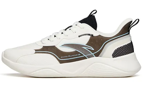 Anta Cushioning Breathable Lightweight Abrasion Resistant Slip Resistant Low top Running Shoes Men's White Black Blue
