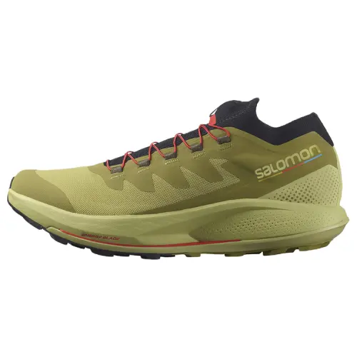 SALOMON Pulsar Trail Fabric Abrasion Resistant Abrasion Resistant Low top Running Shoes Men's Linen Green