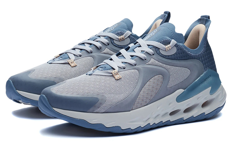Li Ning Comfortable Cushioning Slip Resistant Abrasion Resistant Reflective Low top Running Shoes Men’s Slate Blue