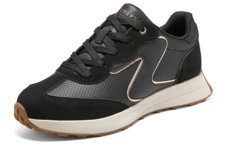 Skechers Synthetic Leather Low top Running Shoes Women’s Black Gold