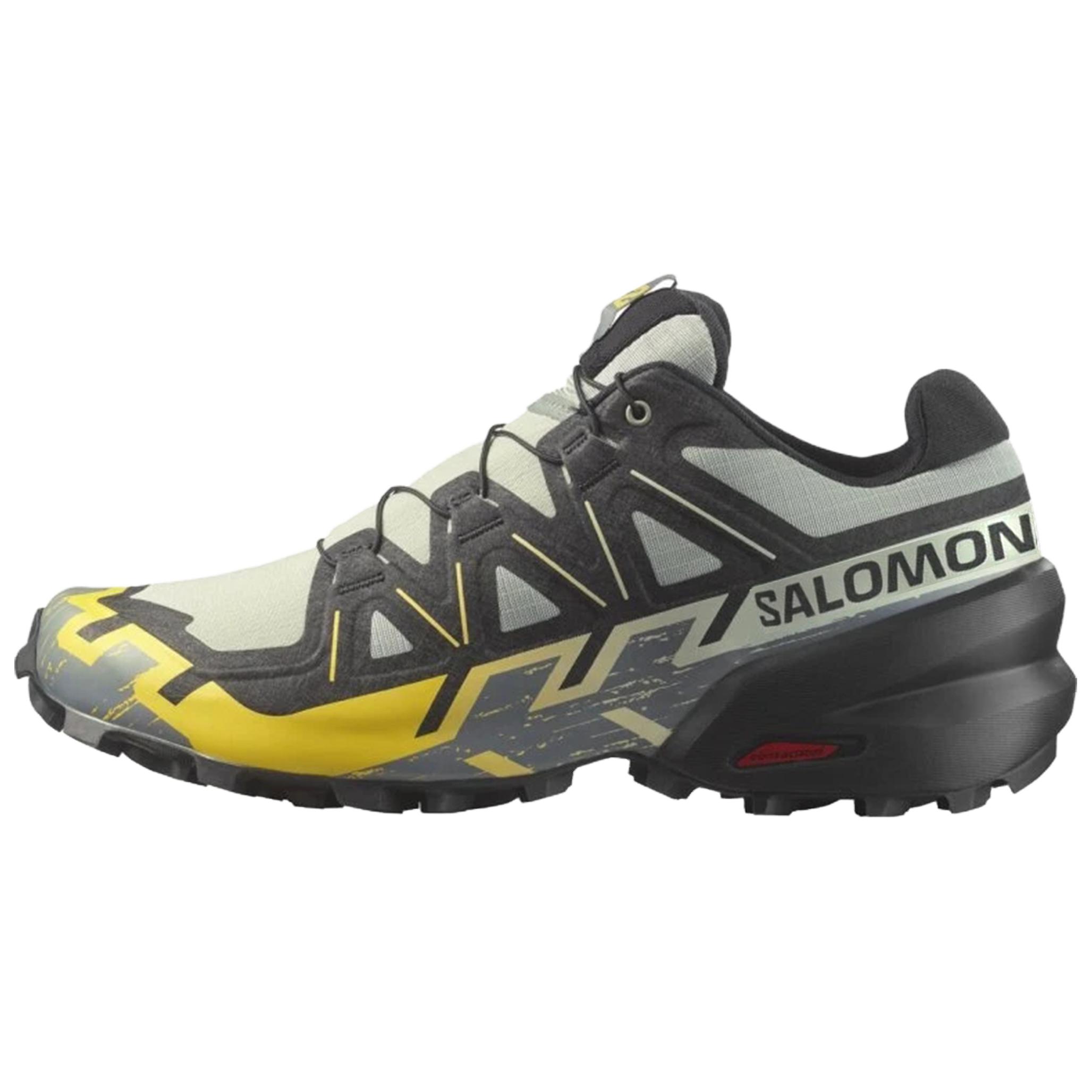 SALOMON Speedcross 6 Support Lightweight Running Shoes Men’s Black Gray Yellow