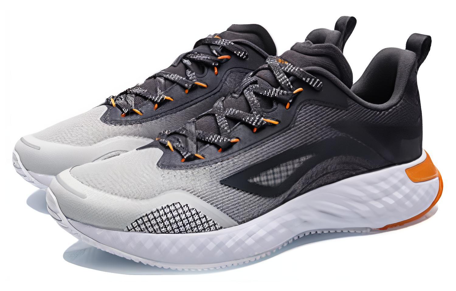 Li Ning Comfortable Abrasion Resistant Breathable Low top Running Shoes Men’s Gray Black