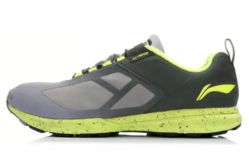 Li Ning Cushioning Slip Resistant Abrasion Resistant Low top Running Shoes Men's Gray Green