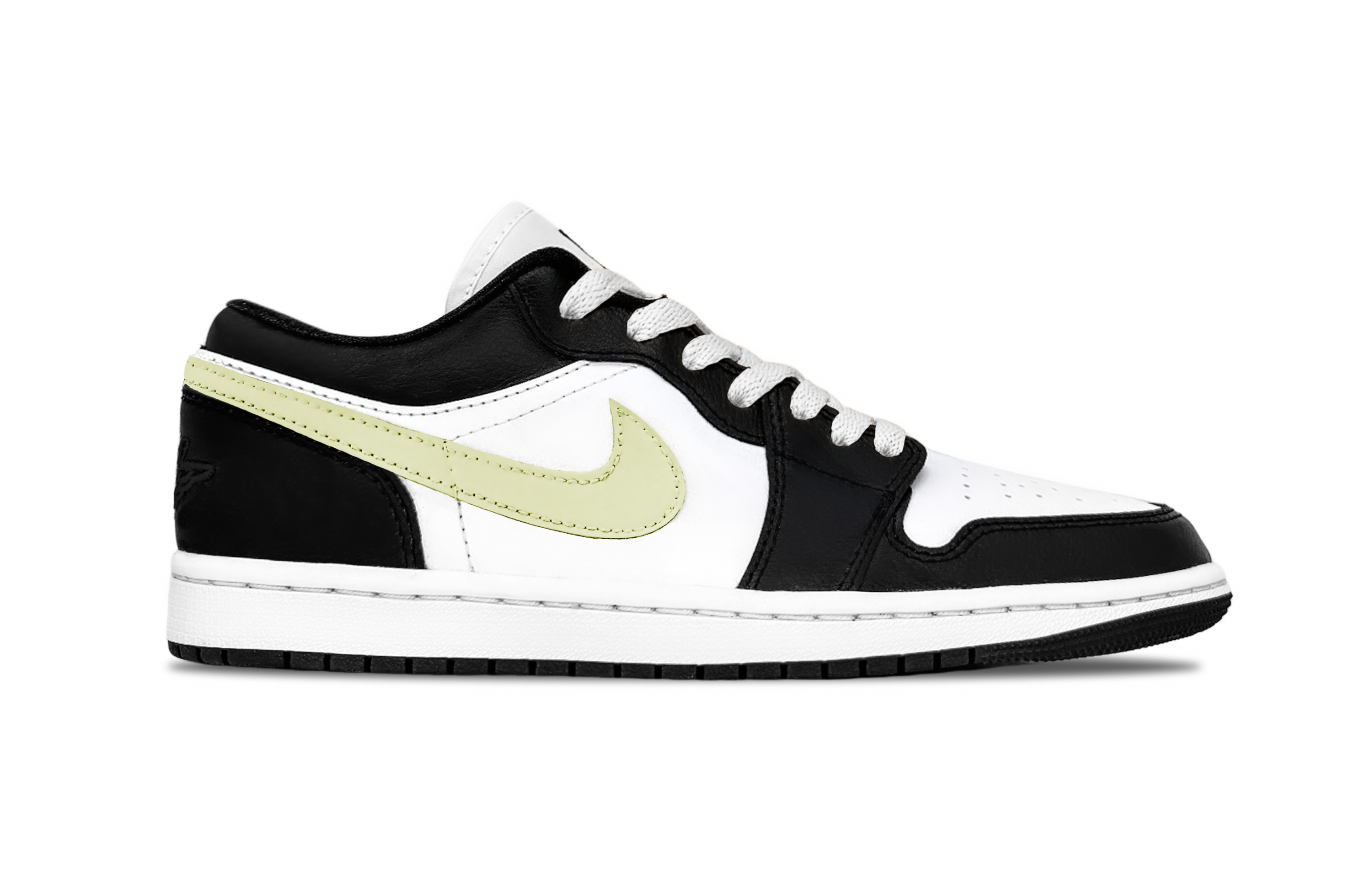 Jordan Air Jordan 1 Cloudy Soda Abrasion Resistant Low top Vintage Basketball Shoes Unisex Black White