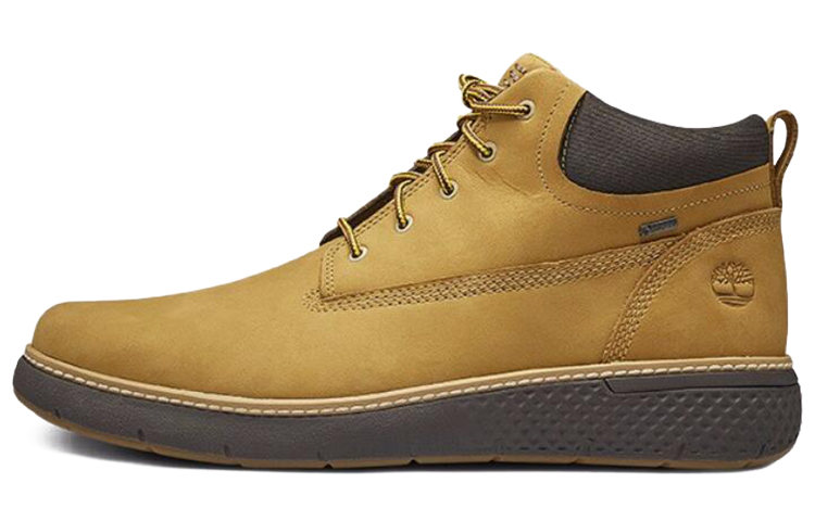 Timberland Timberland cross mark breathable waterproof wear-resistant wide version work boots ankle-length outdoor boots men's wheat color