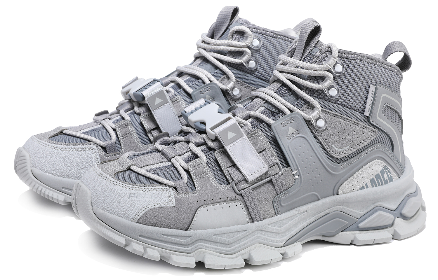PEAK Cushioning Slip Resistant High top Running Shoes Men’s Silver Gray