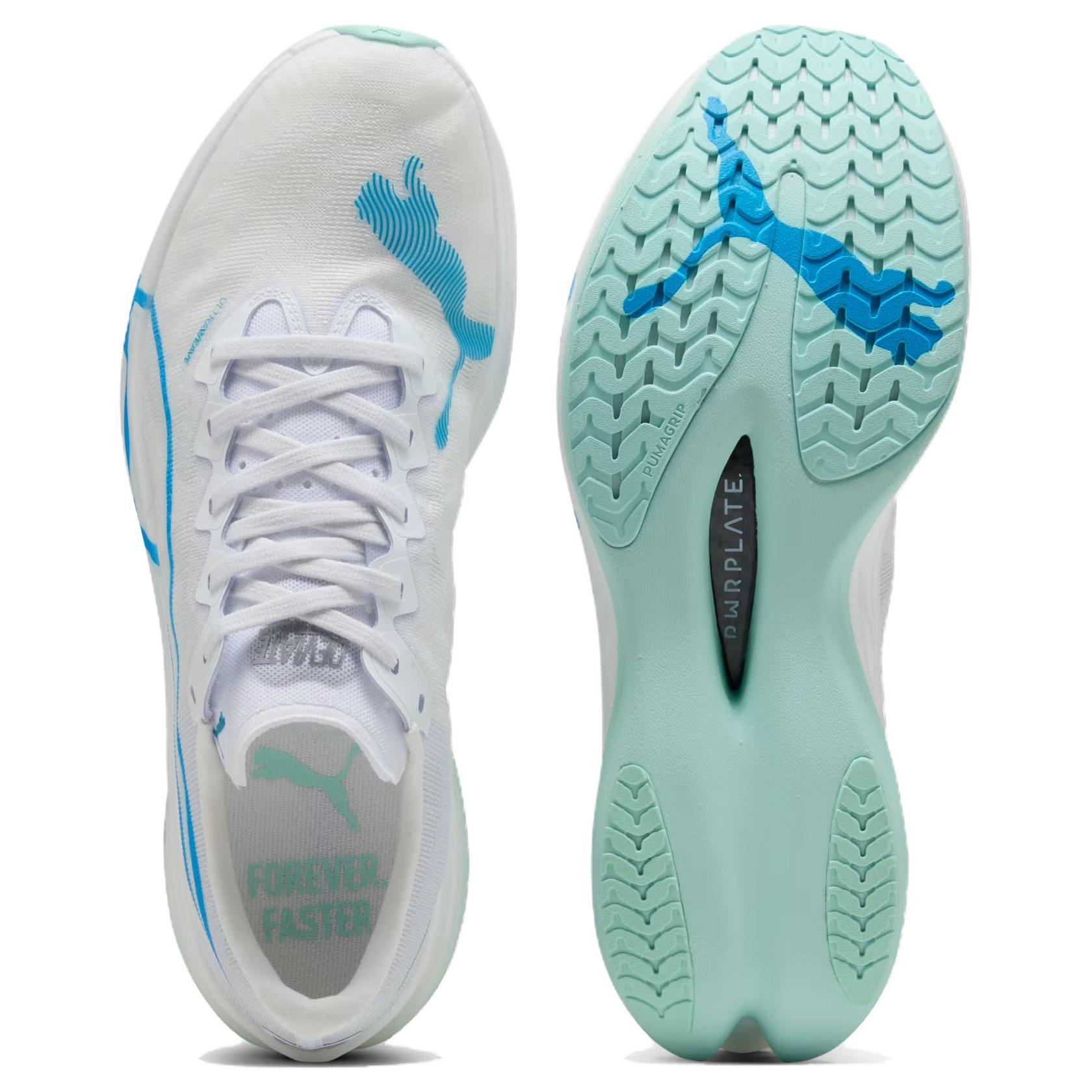 PUMA Deviate NITRO Elite 3 Abrasion Resistant Support Low top Casual Running Shoes Men’s White Blue