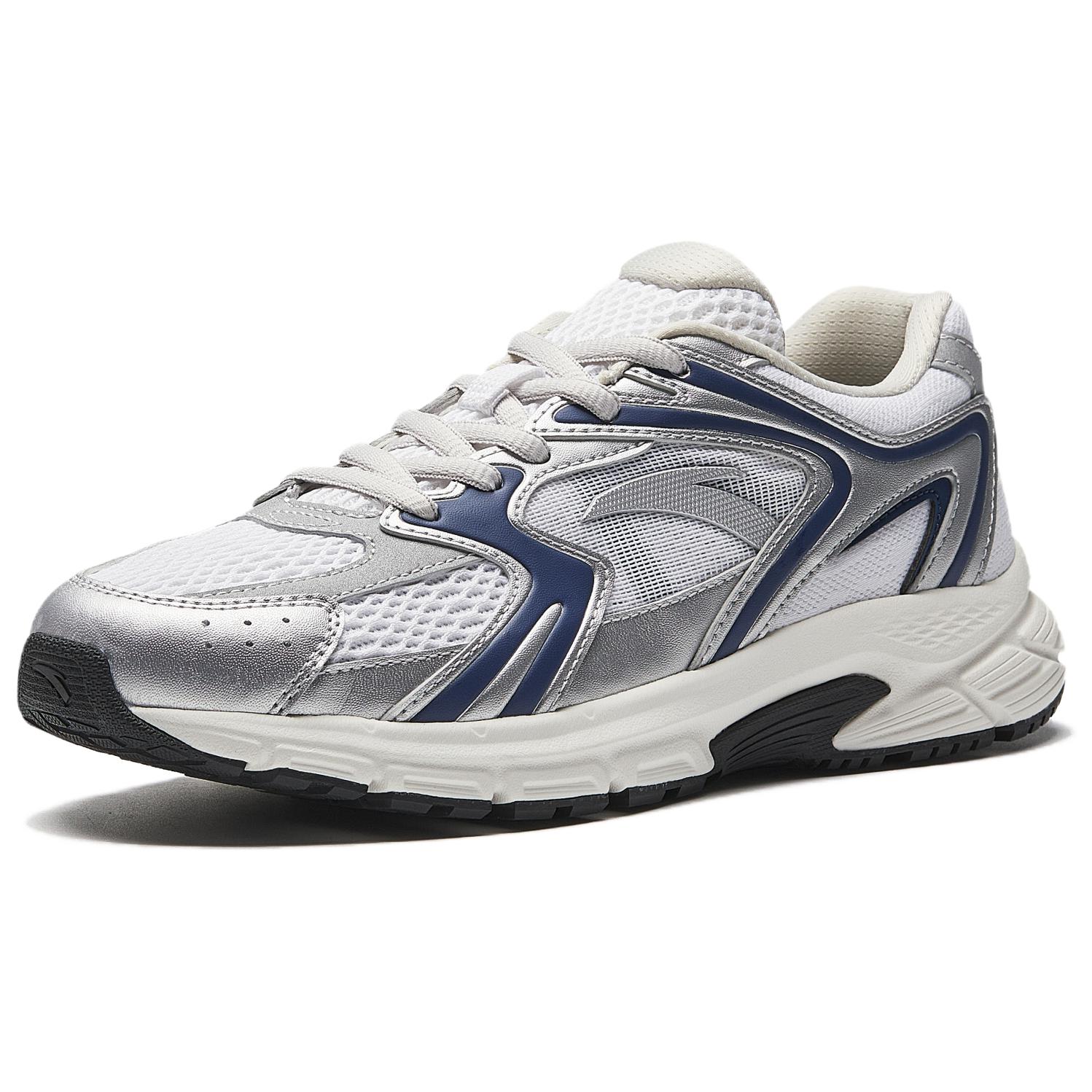 Anta Height Increasing Lightweight Breathable Low top Casual City Commuting Running Shoes Women’s White Silver Blue