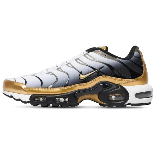 Nike Air Max Plus Low top Running Shoes Men's White Black Gold