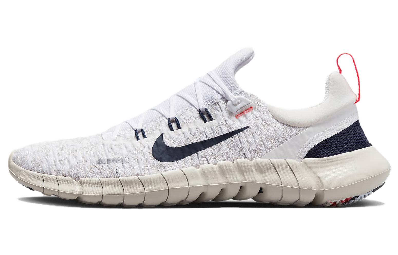 Nike Free RN 5.0 Lightweight and breathable Polyester non-slip and lightweight Low top Training running shoes Men's white and black