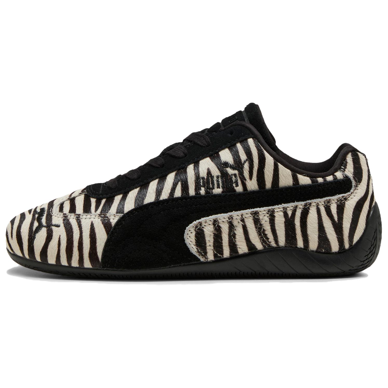 PUMA Puma speedcat thin sole racing moral training zebra print horse hair outdoor warm couple shoes breathable low top lifestyle shoes same style for men and women black and white
