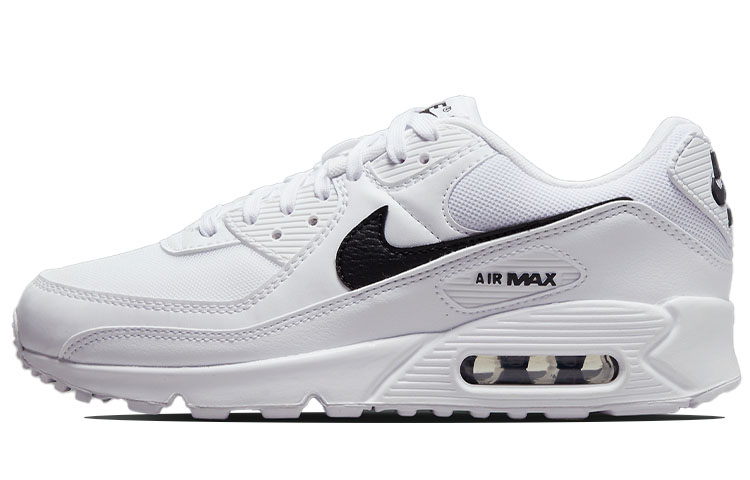 Женские кроссовки Nike Air Max 90 Next Nature (бело-черные)