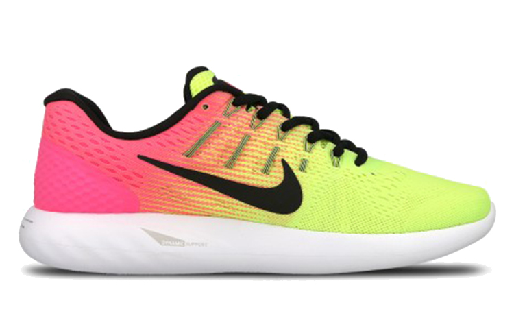 Мужские кроссовки Nike Lunarglide 8 (черно-зелено-розовые) — фото 2