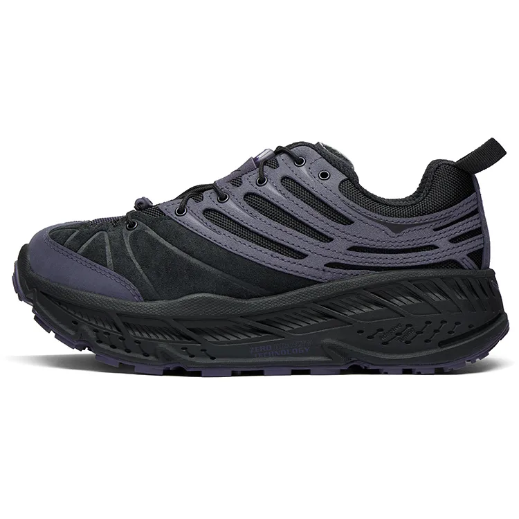 HOKA ONE ONE Stinson Evo OG Classic And Versatile Breathable Low top Casual Running Shoes Unisex Black Purple