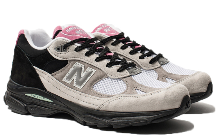 Мужские кроссовки New Balance 991.9 (серо-розовые) — Серый / розовый — фото 3