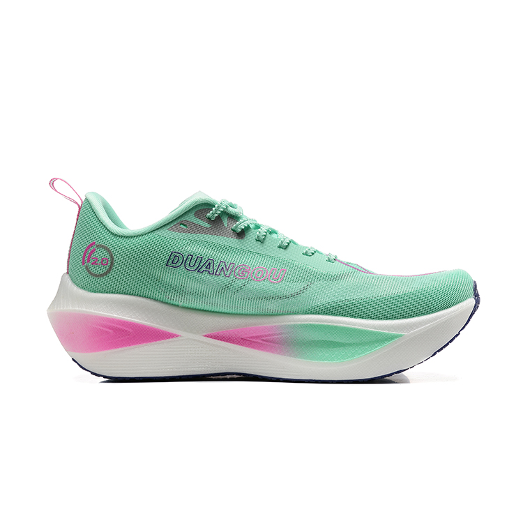 DUANGOU Cushioning Slip Resistant Abrasion Resistant Low top Sports Running Shoes Unisex Green/Lotus Pond Nighttime