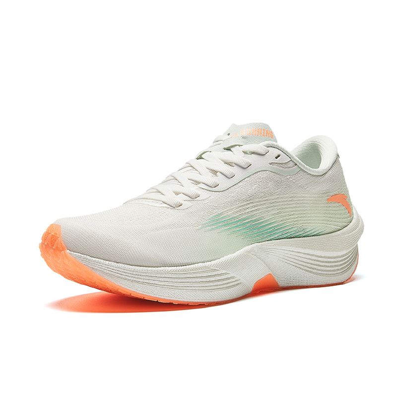Anta Fabric Cushioning Slip Resistant Abrasion Resistant Low top Long Distance Running Shoes Women’s White Green