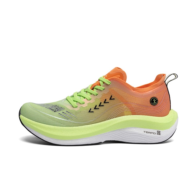 LPMX Rebound Support Abrasion Resistant Lightweight Breathable Slip Resistant Low top Running Shoes Men’s Orange Green