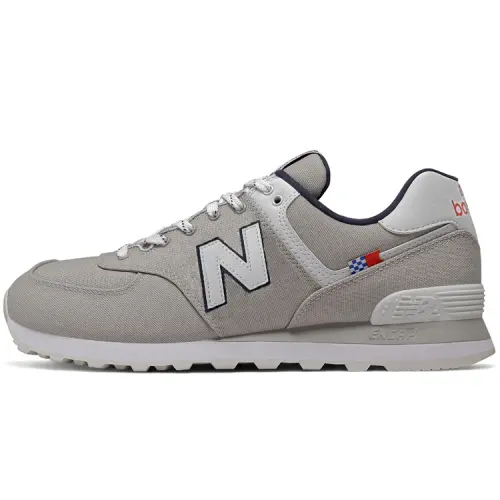 New Balance NB 574 Mesh Low top Running Shoes Men's White Gray D Width