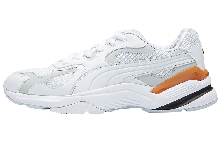 PUMA Axis Fabric Cushioning Abrasion Resistant Lightweight Low top Marathon Running Shoes Unisex White Gray Orange