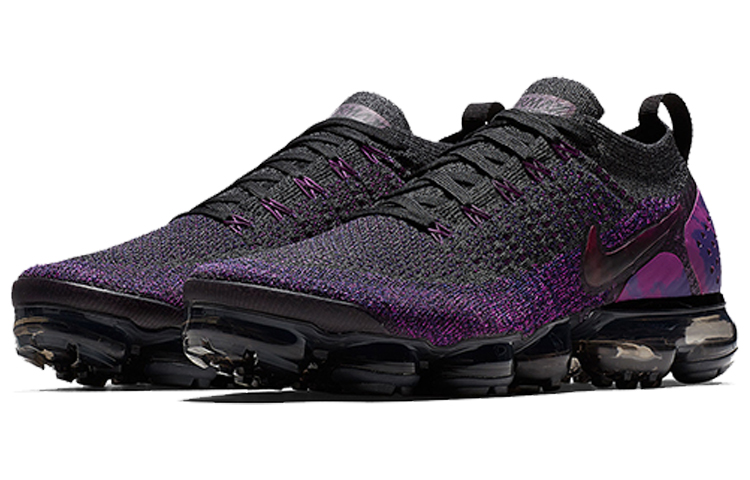 Мужские кроссовки Nike VaporMax Flyknit 2 (черный / фиолетовый) — Чёрный / фиолетовый — фото 3