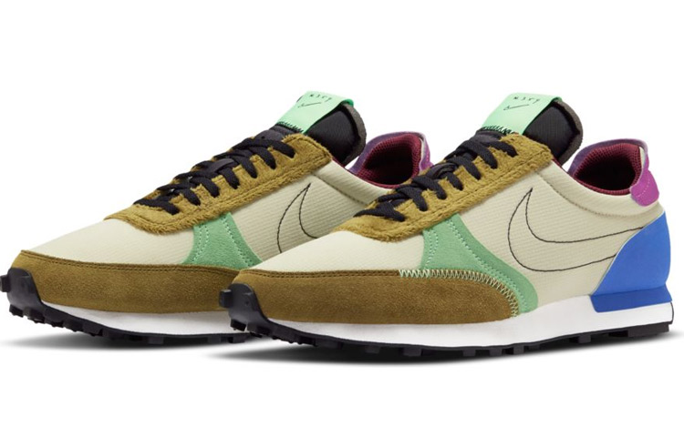 Кроссовки Nike Daybreak Type (хаки с зеленым, красным и синим) — Хаки / зелёный / красный / синий — фото 3