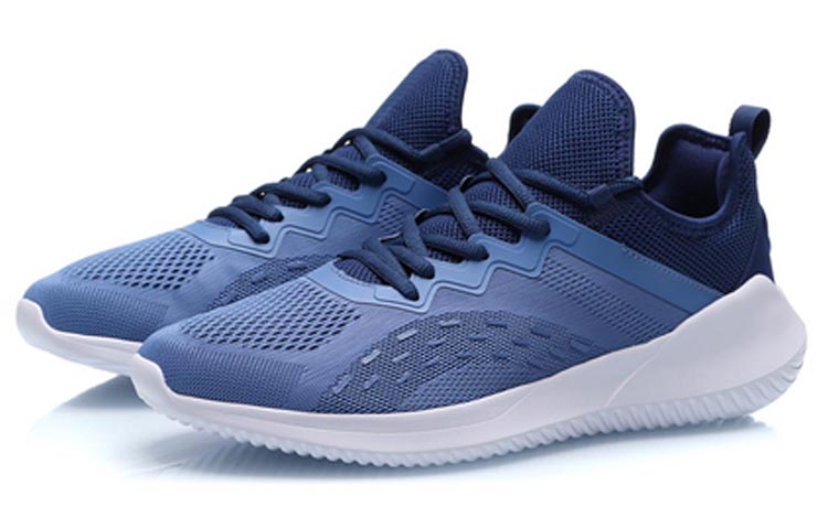 Li Ning Cushioning Slip Resistant Abrasion Resistant Low top Running Shoes Men’s Jiang Aqua Blue