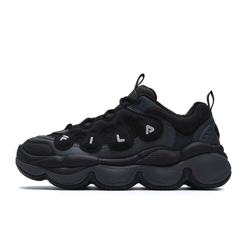 FILA PEASE Textile, Synthetic Leather Height Increasing Low top Casual Shoes Women's Black