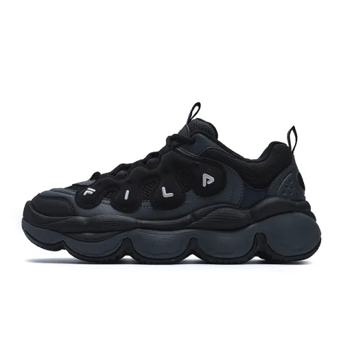 FILA PEASE Textile, Synthetic Leather Height Increasing Low top Casual Shoes Women's Black