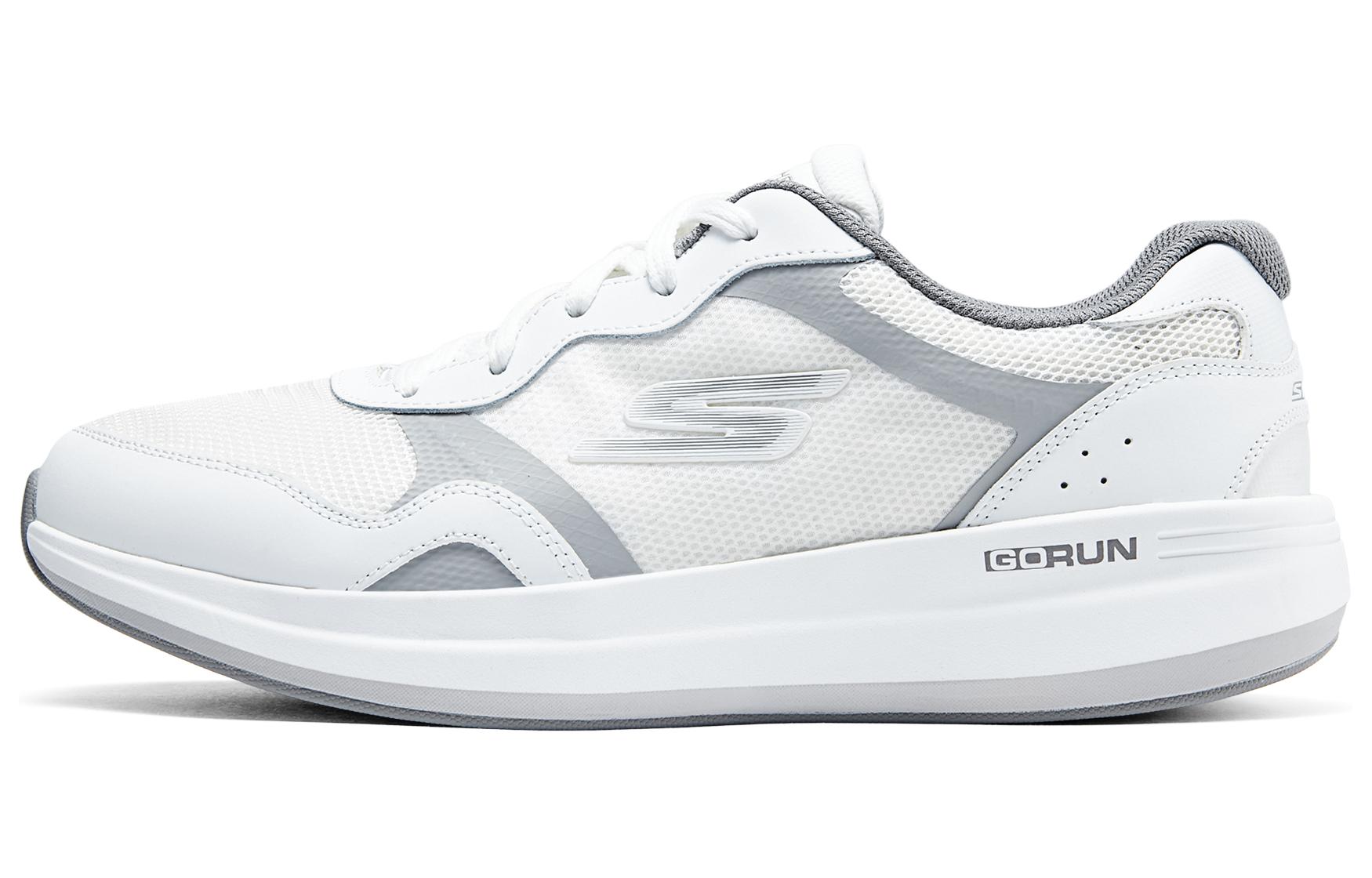 Skechers Go Run Pulse Mesh, Leather Cushioning, Wear Resistant Low top Running Shoes Men’s White Gray