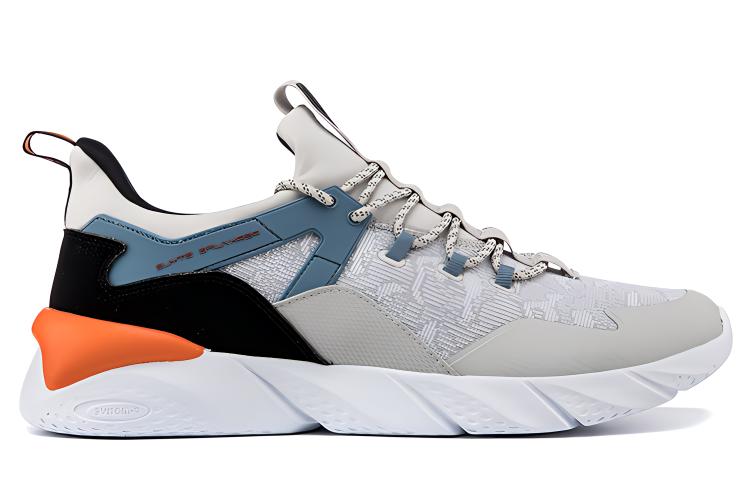 PEAK Slip Resistant, Abrasion Resistant, Breathable Low top Running Shoes Men’s Gray Orange