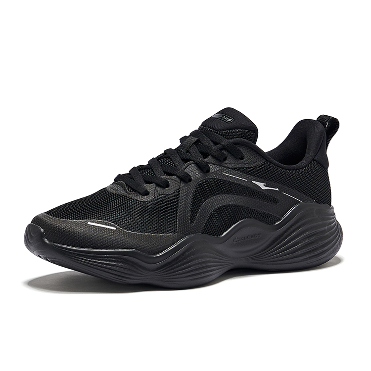 Erke Bobo Dan 2.5 Cushioning Rebound Low top Cloud Comfort High Rebound Tech Midsole Running Shoes Women’s Jet Black
