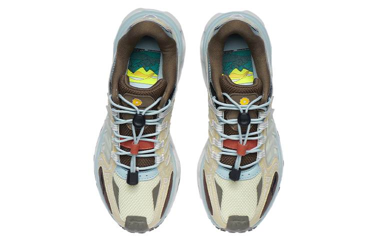 Li Ning Mountain Color Running Shoes Women’s Low Top Sunlight Yellow/Misty Gray Green